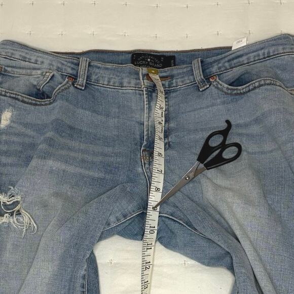 Lucky Brand Sienna Cigarette Distressed Jeans Mid Rise Women's 10/30 Light Blue - Picture 10 of 12
